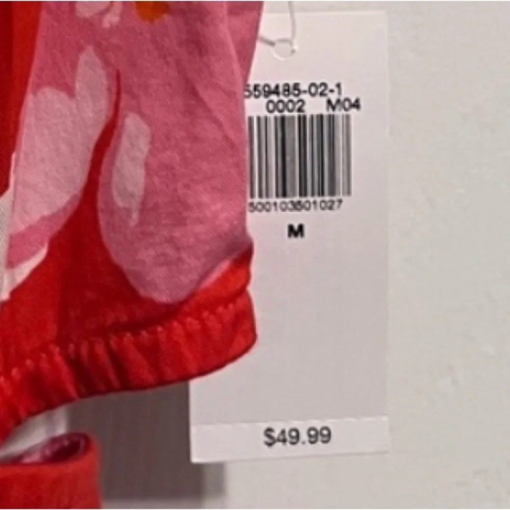 Old Navy Dress Women’s Medium Cutout Midi Shirt Dress Button Up Pink Red Floral. - Picture 5 of 7